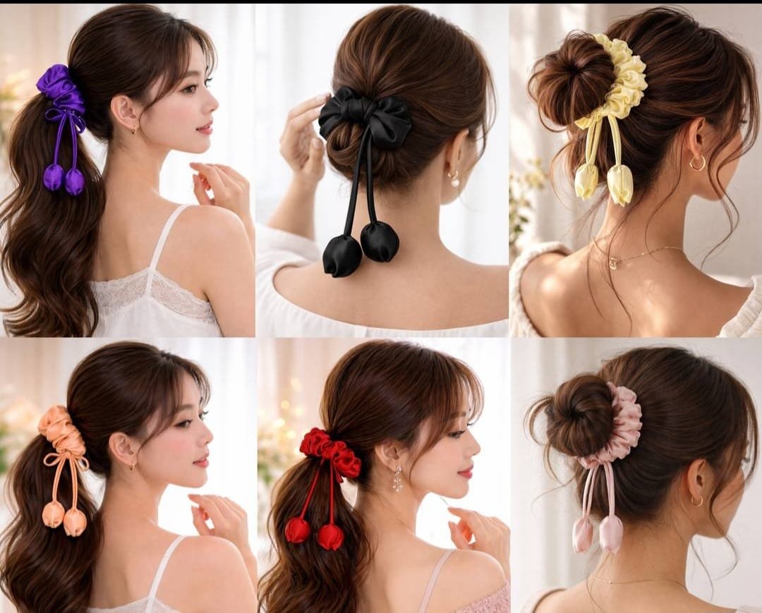 Classic tulip scrunchies pack off 6